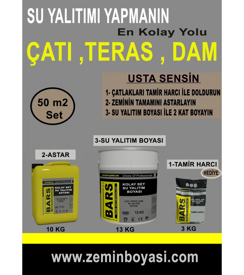 ÇTD - BARS ÇATI,  TERAS, DAM  SU YALITIM SETİ -EKONOMİK ÇÖZÜM ÜRÜNÜ