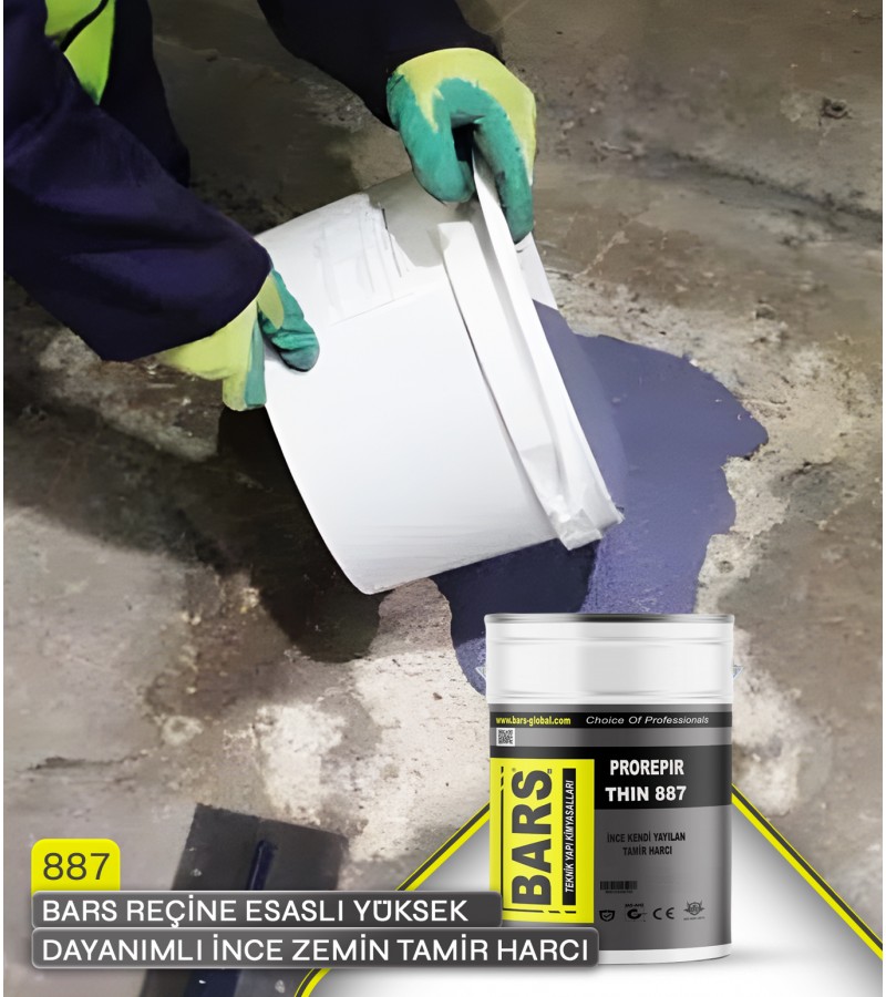 887 - BARS REÇİNE ESASLI YÜKSEK DAYANIMLI  İNCE ZEMİN TAMİR HARCI