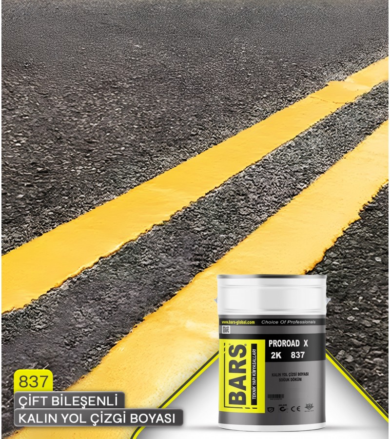 837 - BARS ÇİFT BİLEŞENLİ  KALIN YOL ÇİZGİ BOYASI  (Soğuk Döküm)